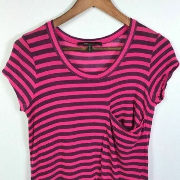 BCBGMaxazria Womens Tunic Top Size XS Striped Begonia Stretch Casual Shirt - Picture 2 of 7